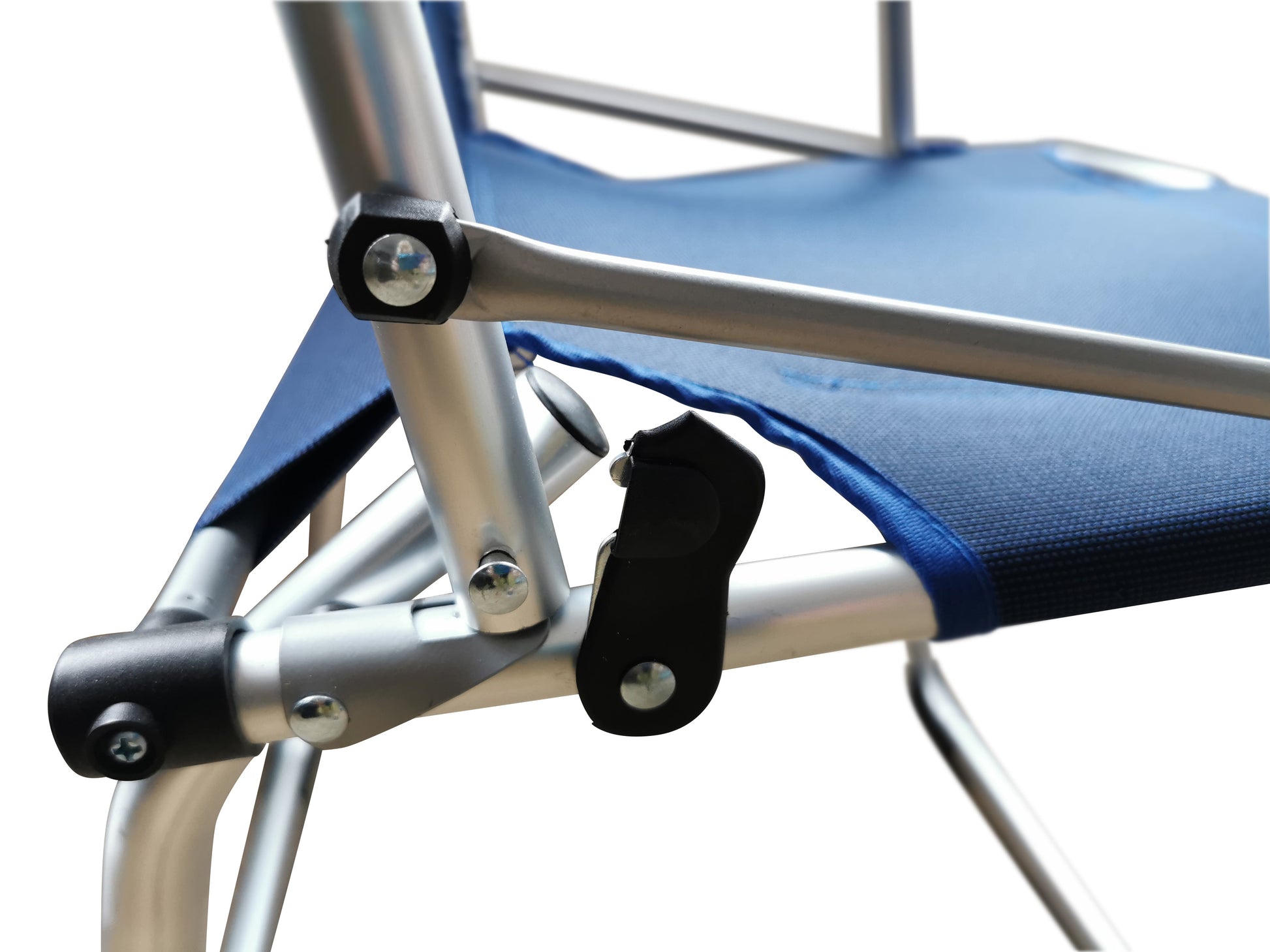 Inklapmechanisme van de Camp Guru Chair Low Blue